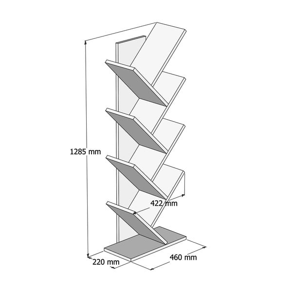 Bijeli regal 46x128,5 cm Hitit – Kalune Design-image-3