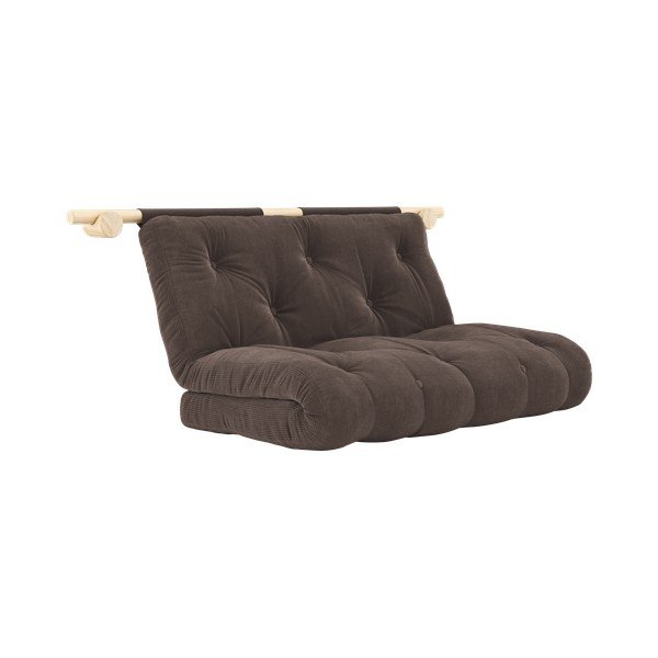 Tamno smeđa sklopiva sofa od samta 135 cm Hooked – Karup Design