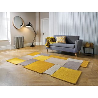 Žuta-bež vuneni tepih Flair Rugs Collage, 120 x 180 cm