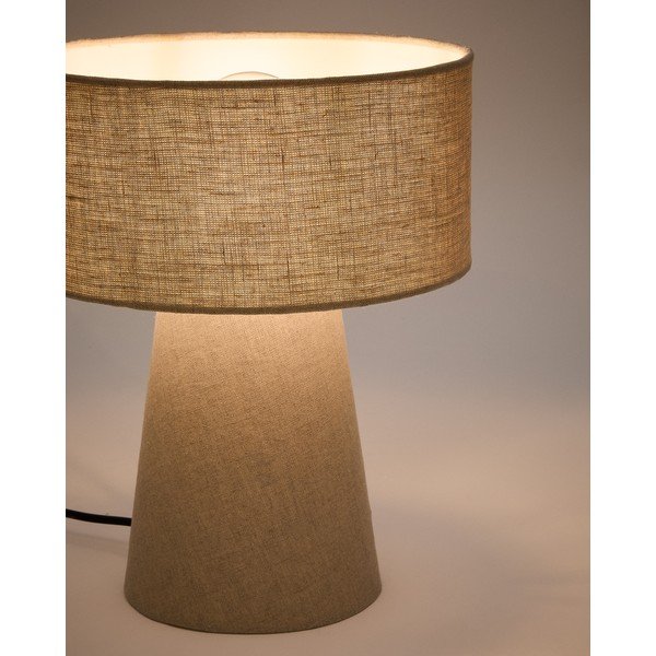 Stolna lampa sivo-bež s tekstilnim sjenilom (visina 35 cm) Algaida – Kave Home-image-2