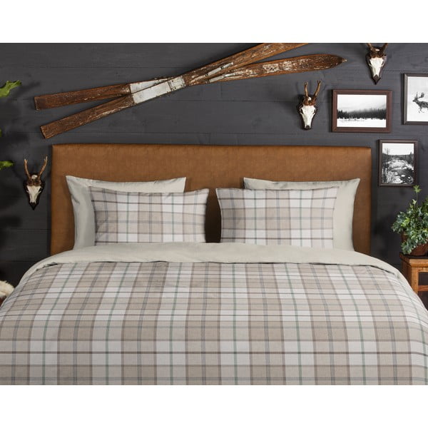 Svjetlo smeđa flanelska posteljina za krevet za jednu osobu/za produženi krevet 140x220 cm Bernardus – Good Morning-image-3