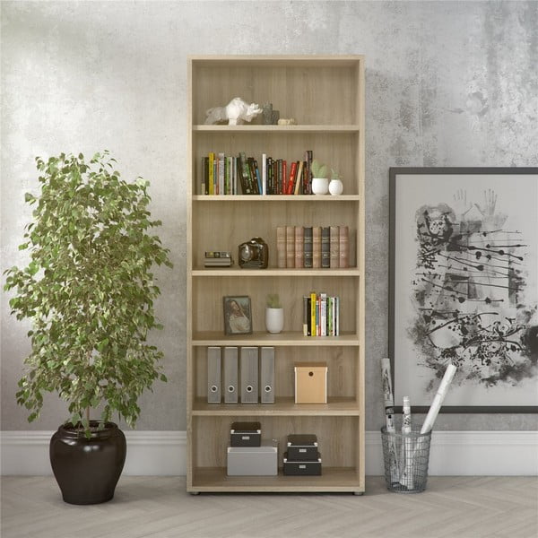 Modularna biblioteka u dekoru hrasta u prirodnoj boji 89x222 cm Prima – Tvilum-image-1