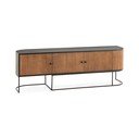 TV komoda od masivnog manga u prirodnoj boji 160x55x40 cm Curve – MOME