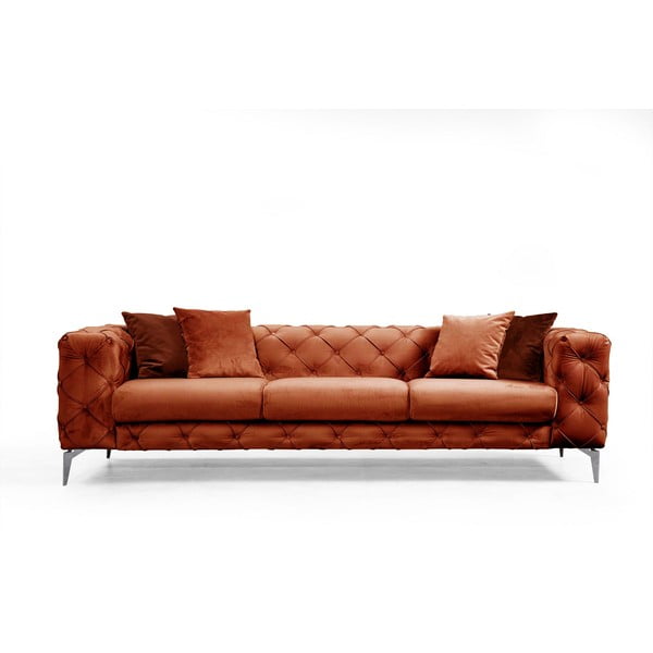 Narančasta baršunasti sofa 237 cm Como – Artie