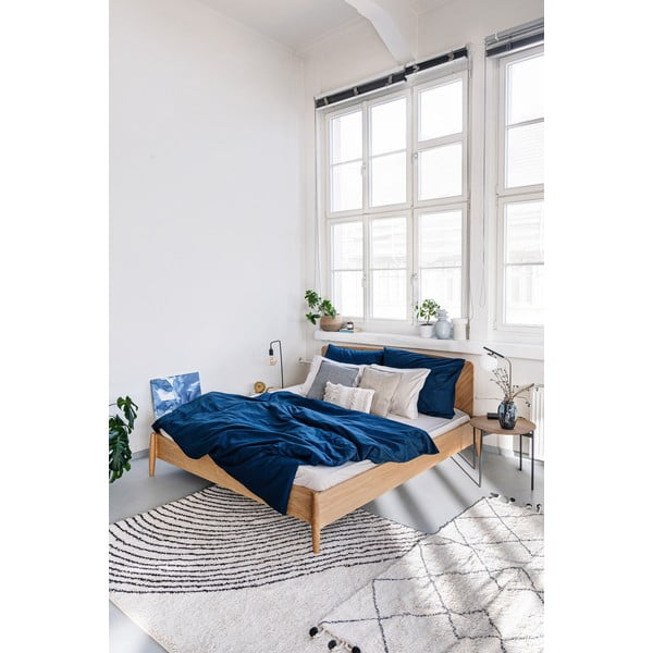 Tamnoplava pamučna posteljina za bračni krevet Bonami Selection, 200 x 200 cm-image-4