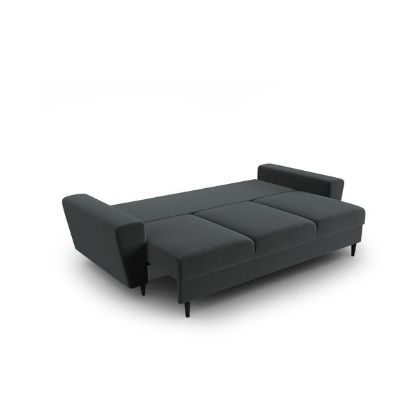 Tamno siva baršunasti sklopiva/s prostorom za odlaganje sofa 235 cm Kyoto – Cosmopolitan Design-image-2