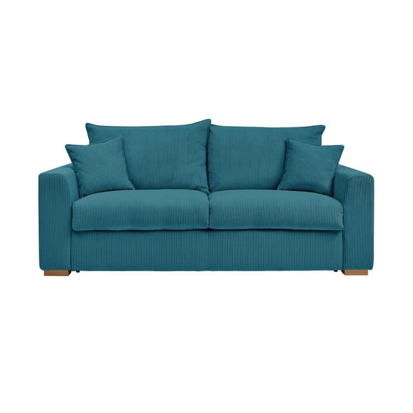 Plava sklopiva sofa od samta 225 cm Augustin – Bobochic Paris