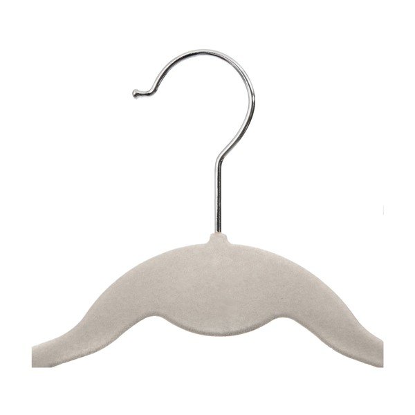 Set od 5 bež dječjih baršunastih vješalica Velvet Compactor-image-1