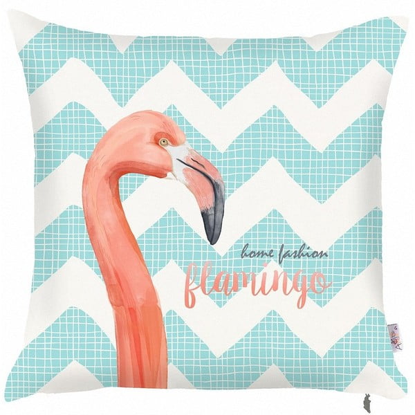 Plava jastučnica Mike &amp; Co NEW YORK cik-cak flamingo, 43 x 43 cm