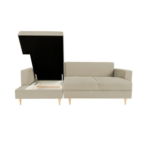 Bež kutni kauč na razvlačenje s ležaljkom na lijevoj strani Mazzini Sofas Iris-image-1