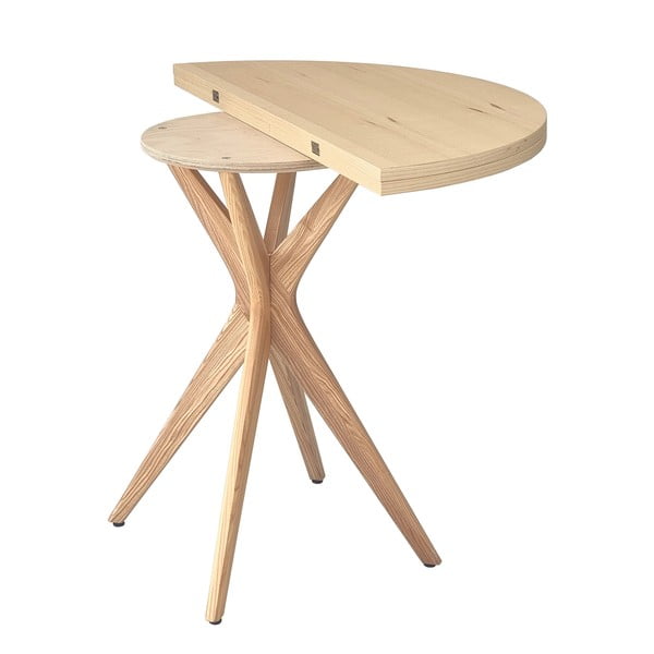 Okrugli proširiv blagovaonski stol s pločom stola u dekoru jasena 45x90 cm Jubi – Ragaba-image-2