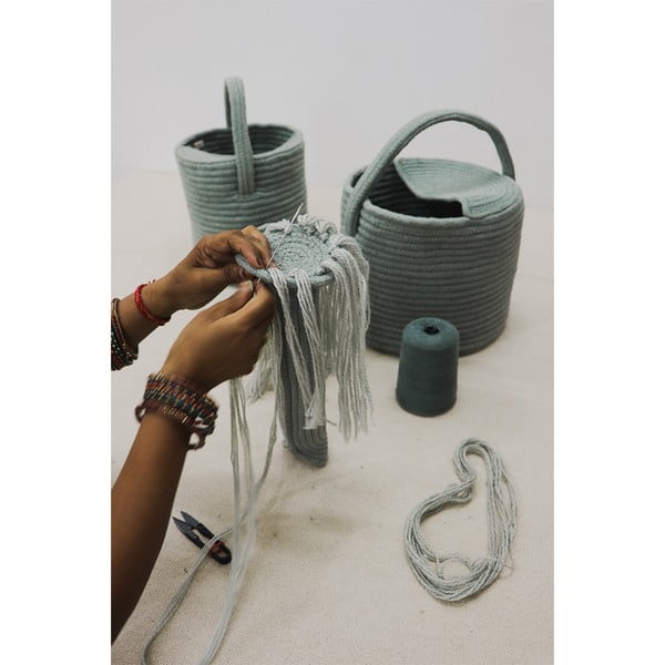 Tekstilna dječja kutija za pohranu kadulja zelena 51x26x38 cm Water Can – Lorena Canals-image-3