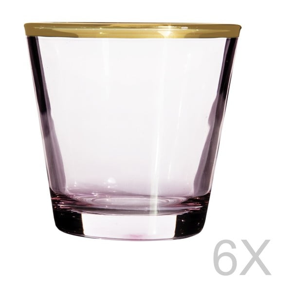 Set od 6 ljubičastih čaša sa zlatnim obrubom Hera