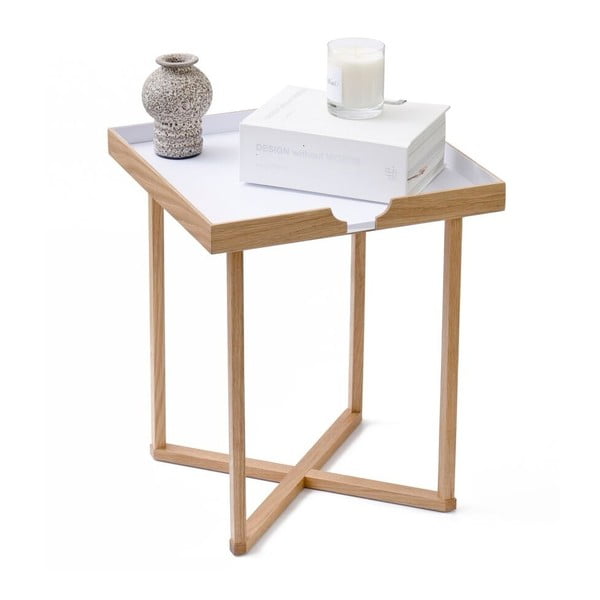 Pomoćni stol od bijelog hrasta Wireworks Damieh, 37x45 cm