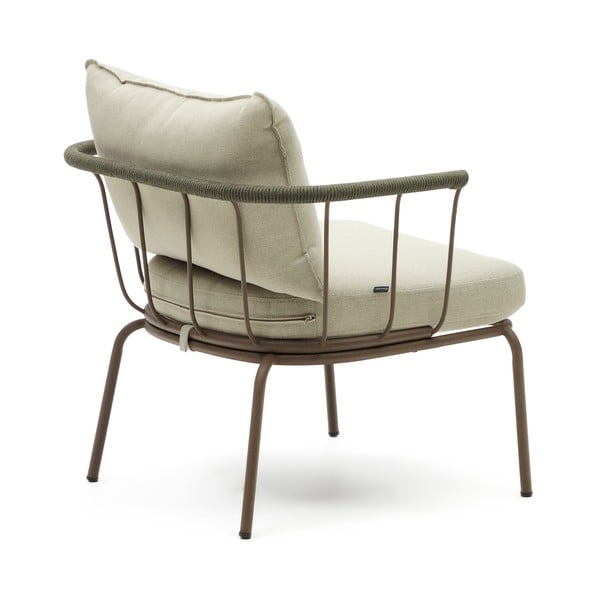 Svijetlo zelena metalna vrtna stolica Salguer - Kave Home-image-3