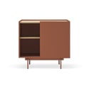 Ciglasta/u prirodnoj boji niska komoda u dekoru hrasta 90x78 cm Otto – Teulat