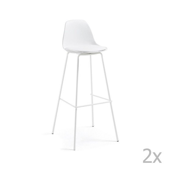 Set od 2 bijele barske stolice La Forma Lysna