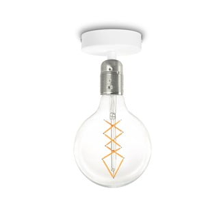 Bijela stropna lampa sa srebrnim grlom Bulb Attact Uno
