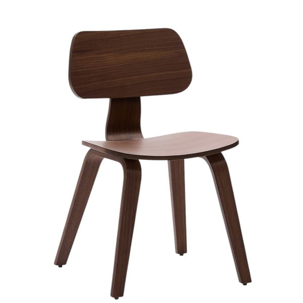 Tamno smeđa blagovaonska stolica u dekoru oraha Gena – Kave Home