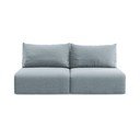 Plava baršunasti sklopiva/s prostorom za odlaganje sofa 216 cm Kalena – Makamii