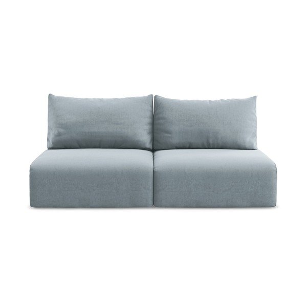 Plava baršunasti sklopiva/s prostorom za odlaganje sofa 216 cm Kalena – Makamii