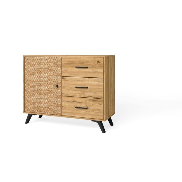 Niska komoda u dekoru hrasta u prirodnoj boji 92x81 cm Malaca - Marckeric-image-2