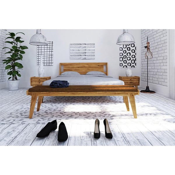 Klupa od hrastovine sa narančastim sjedištem Retro - The Beds-image-2