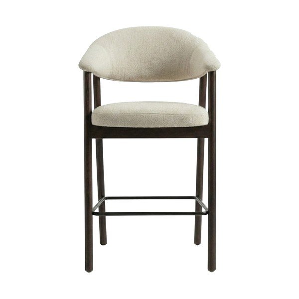 Smeđa/krem podstavljena barska stolica s naslonima za ruke (visine sjedala 67 cm) Elk – Unique Furniture-image-1