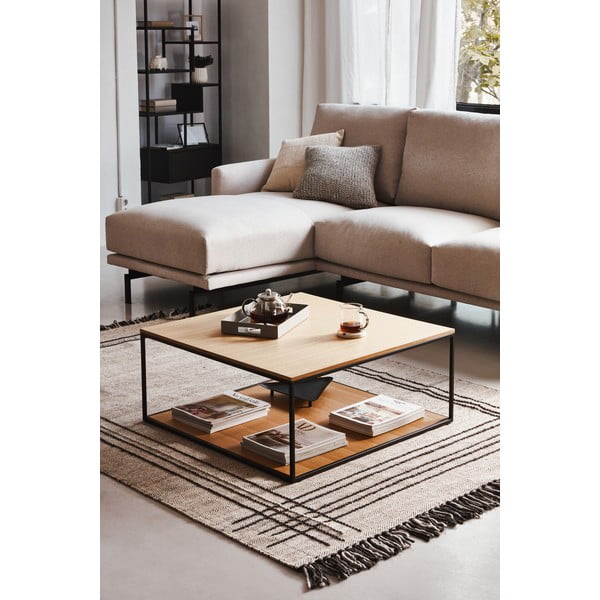 Stolić s pločom u dekoru hrasta 80x80 cm Yona - Kave Home-image-2