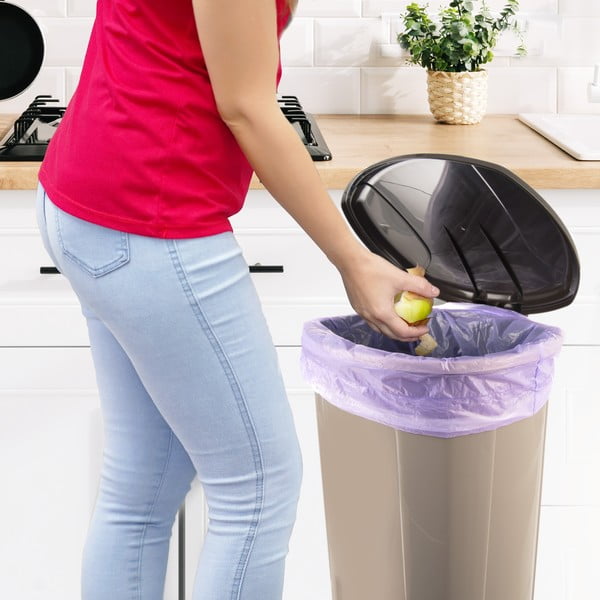 Smeđa plastična kanta za smeće s pedalom 30 l – Orion-image-2