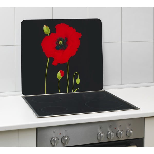Zidna zaštitna ploča za štednjak od kaljenog stakla 50x56 cm Poppy – Maximex-image-1