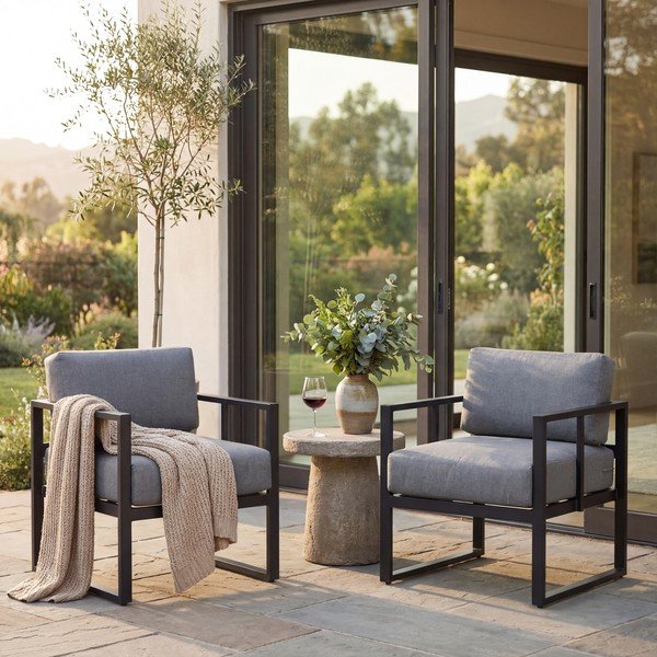 Grafitno siva vrtna stolica Bonami Selection Bellisima-image-2