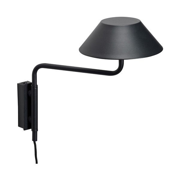 Crna metalna LED zidna lampa s mogućnosti zatamnjivanja s utikačem ø 30 cm Cover – Hübsch