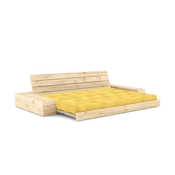 Žuta  sklopiva sofa od samta 244 cm Base – Karup Design-image-4