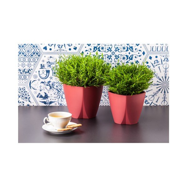Crvena posuda za cvijeće Plastia Camay, ø 16 cm-image-1