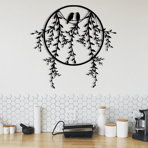 Metalni zidni ukras 45x44 cm Lovebirds - Wallity-image-3