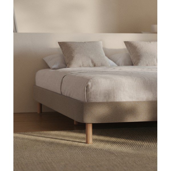 Smeđi tapecirani bračni krevet bez uzglavlja 160x200 cm Ofelia – Kave Home-image-2