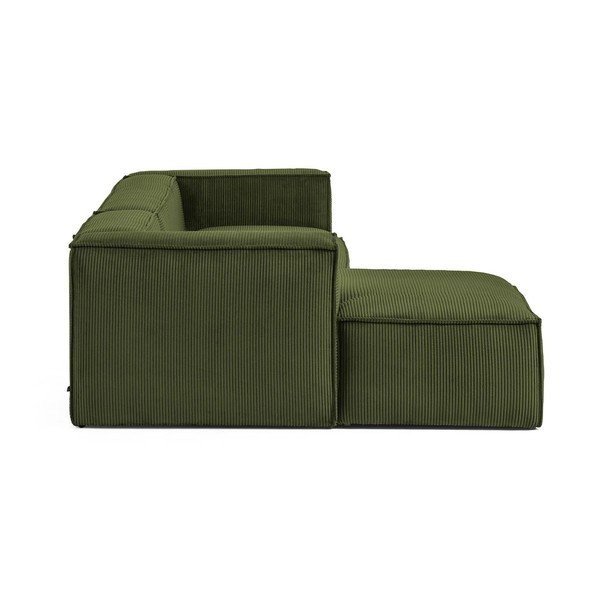 Zelena kutna garnitura od samta (s lijevim kutom/s ležaljkom) Blok – Kave Home-image-2