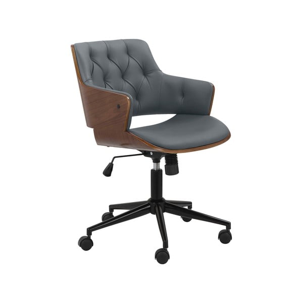 Siva uredska stolica od umjetne kože Emiko – Støraa