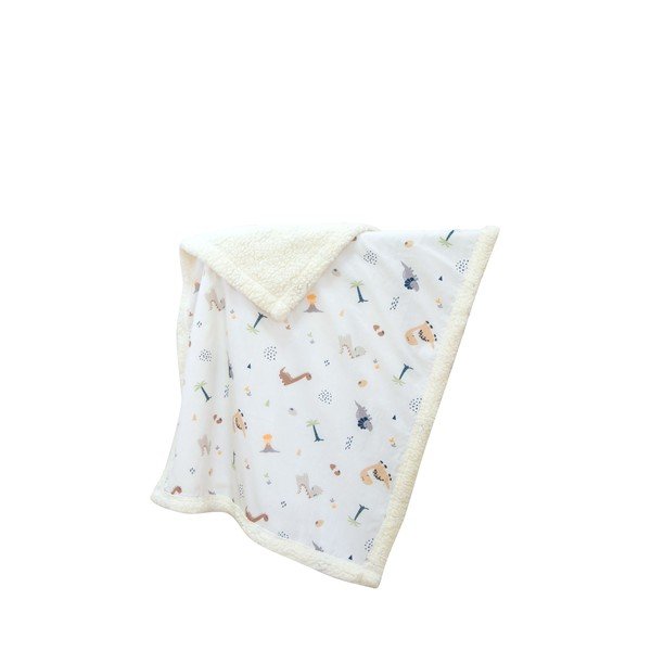 Bijela deka za bebe od renforce pamuka 75x100 cm Dinozor – Mijolnir