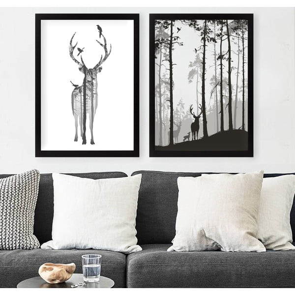 Slike u setu 2 kom 34x44 cm Deer – Wallity-image-1