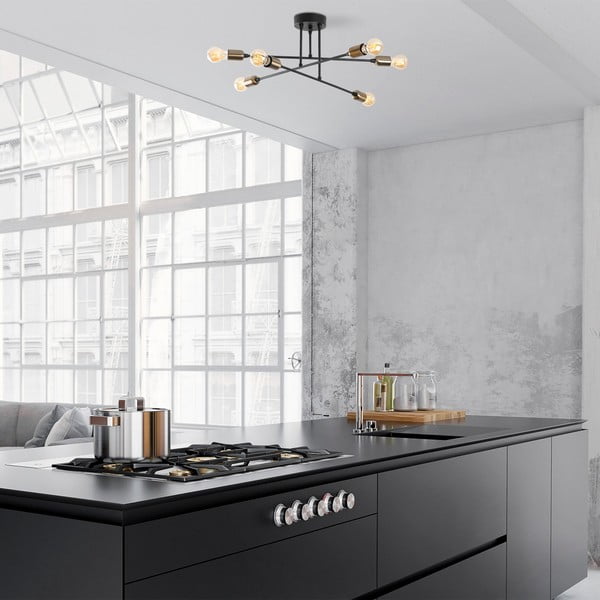 Crna stropna svjetiljka Fleur – Opviq lights-image-2