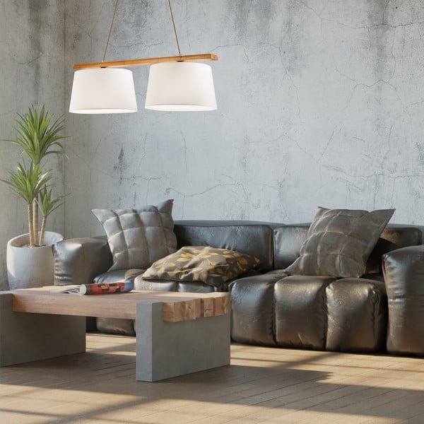 Smeđa viseća svjetiljka s tekstilnim sjenilom ø 35 cm Aida – LAMKUR-image-3