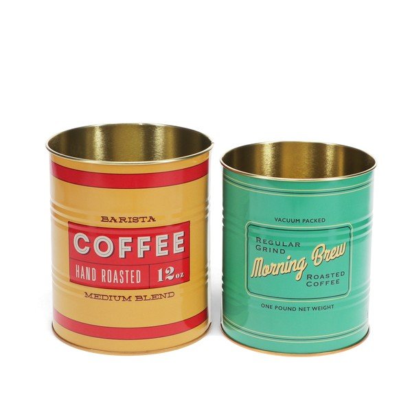 Dekorativne kositrene kutije za pohranu u setu  2 kom ø 11x13 cm Vintage Coffee – Rex London