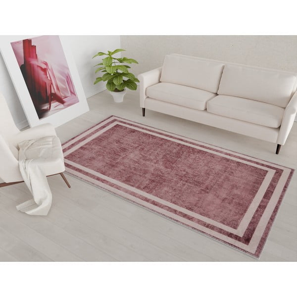 Crveni perivi tepih 180x120 cm - Vitaus-image-1