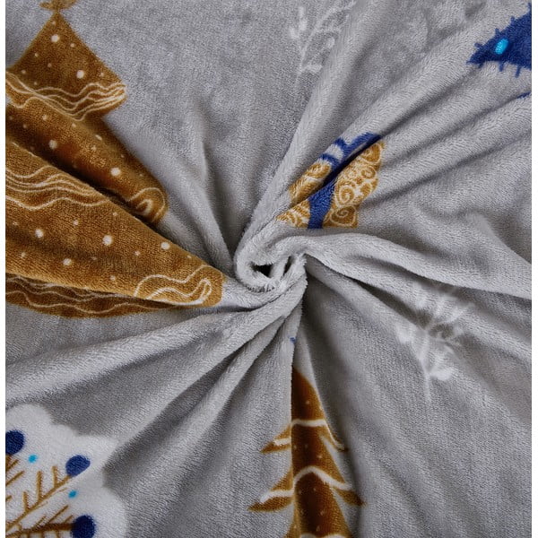 Siva posteljina za krevet za jednu osobu od mikropliša 140x200 cm Natale – My House-image-1