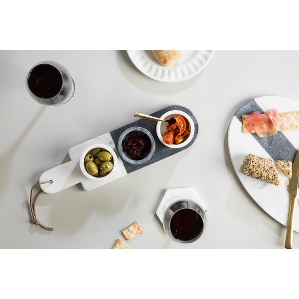 Set od 3 bijelo-sive mramorne posude premijer housewares mramor-image-1