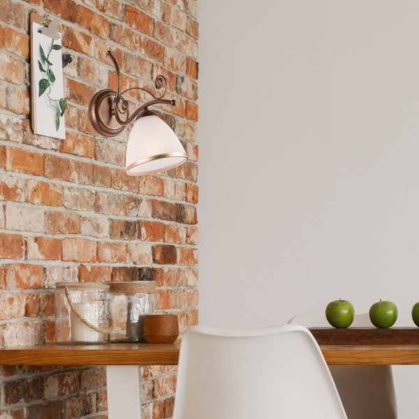 Bijela/smeđa zidna lampa Retro Ii – LAMKUR-image-1