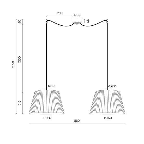 Bež viseća svjetiljka s dva kraka Sotto Luce KAMI Elementary M 2S-image-4