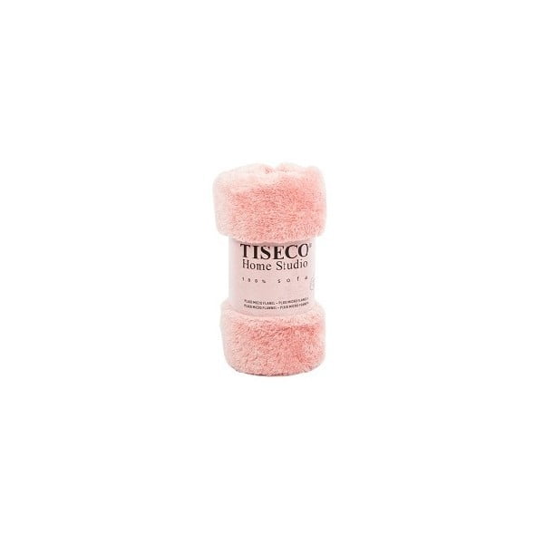 Ružičasti karirani Tiseco Home Studio Fluffy, 150 x 200 cm